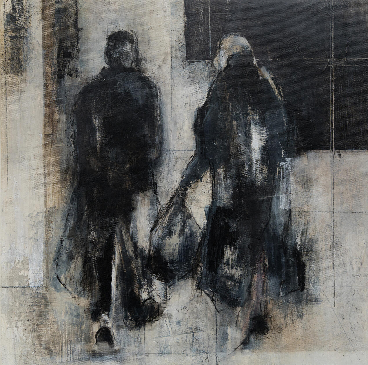 Shared Jurney | Mixed Media on Canvas | 40 X 40 cm