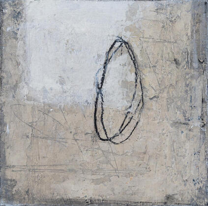Nine Faces 3. | Mixed Media on Board | 20 X 20/ 5 cm - SOLD