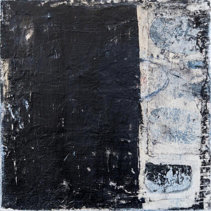 Nine Faces 9. | Mixed Media on Board | 20 X 20/ 5 cm