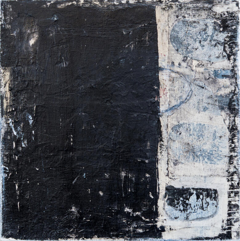 Nine Faces 9. | Mixed Media on Board | 20 X 20/ 5 cm