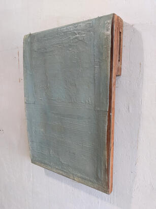 Loose Structure wih Blue .| Mixed Media on Canvas - | 85 X 90 cm
