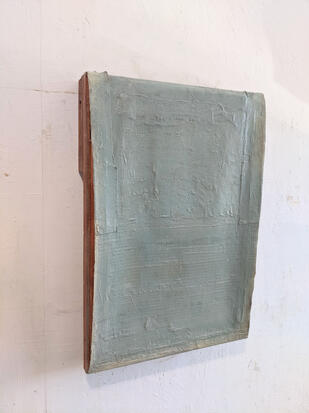 Loos Structure with Blue.| Mixed Media on Canvas - | 85 X 90 cm