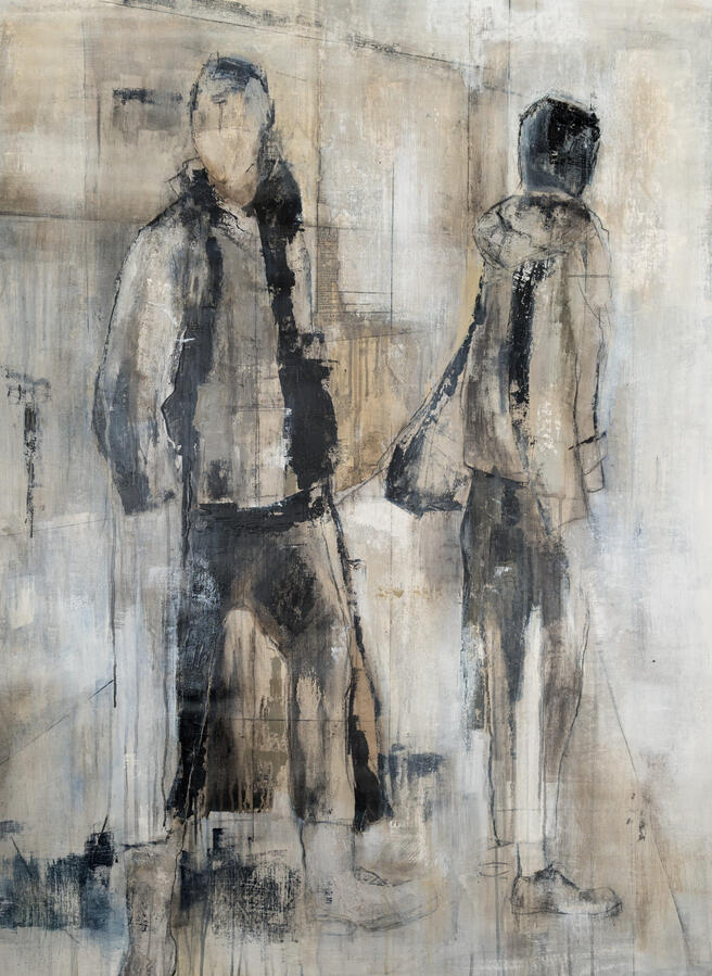 Urban Vibes Mixed media on canvas 120 × 85 cm €3,550 Studio Price €€1,850