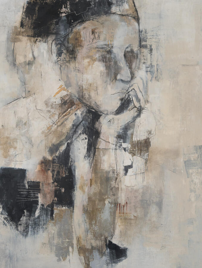 A Little Blue II. Mixed media on canvas 85 × 65 cm €1,800 Studio Price €1,260